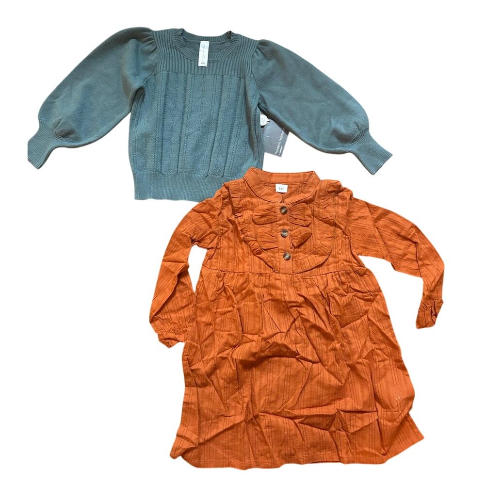 Girls 5 Fall Sweater and Dress Bundle NWT